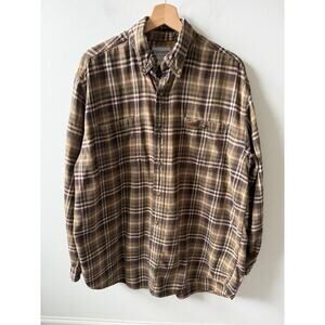 Carhartt plaid button up shirt men's size large